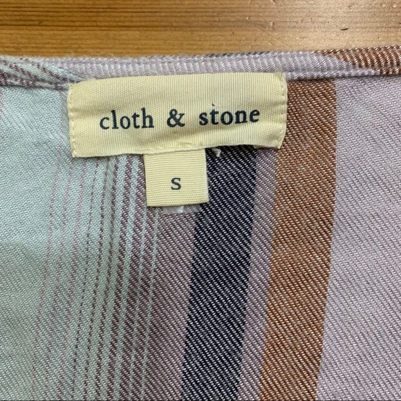 Cloth & Stone Striped Bell Sleeve Blouse Sz S - Picture 8 of 12